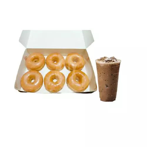 Paket Combo - Buy Donat Glaze 3 Pcs Get 1 Iced Coffee Mocha Chino
